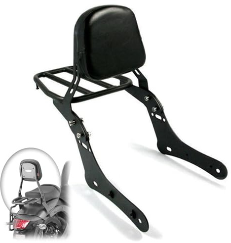Motorrad-Rückenlehne Sissy Bar mit Gepäckträger hinten für Kawasaki Vulcan S 650 VN650 Top-Box-Halterung Stützhalterung Metall Erweiterte Sitzablage Frachtträger Hintere Beifahrerrückenlehne