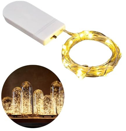 Guirlande Lumineuse LED Fil d'Argent Étanche Pile pour Fêtes Noël, Mariage et Fête