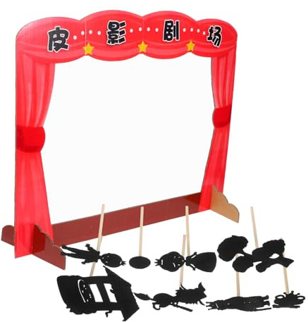 LRXIYODE DIY Schattenpuppen Spielset für Edukatives Puppentheater mit Traditionellem Chinesischem Design Inklusive DIY Bastelmaterialien für Familiengeschichten und Sensorisches Spiel