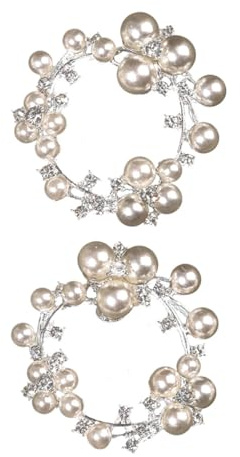 OKUMEYR Shoe Clips Alloy and Rhinestone Silver Pearl 2pcs for Women Easy to Attach Shoe Buckles Comfortable to Wear for Parties and Weddings