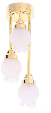 Luci per casa delle bambole, Illuminazione realistica per casa delle bambole a LED in miniatura 1:12 Alimentata a batteria Lampada da soffitto sospesa con mughetto per fai da te, Giochi di finzione