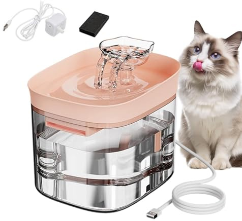 Fuente de Agua para Gatos Bebedero para Perros de 1,8 L