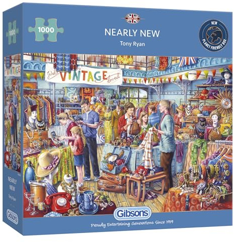 Gibsons Nearly New 1000 Piece Jigsaw Puzzle for Adults | Vintage Thrift Store Nostalgia Traditional Jigsaw | Sustainable Premium 100% Recycled Board | Great Gift | Gibsons Games