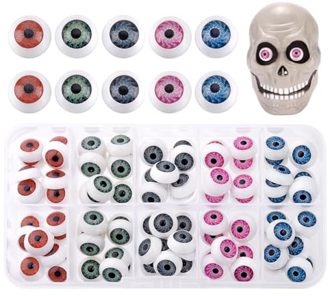 PH PandaHall – 100 Ojos de plástico, Ojos de Peluche, Juguetes de Seguridad para Bricolaje, artesanía, Joyas, 5 Colores, 12 x 6 mm