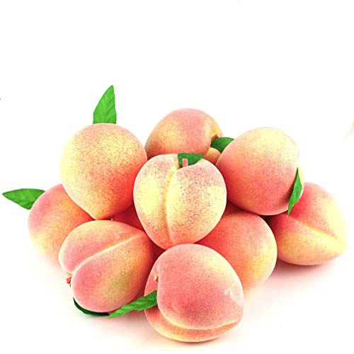 Ulalaza 12 Piezas de melocotón Falso Modelo de Frutas Artificiales Melocotones realistas hogar casa Cocina Fiesta decoración Escritorio Ornamento