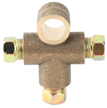 Qiilu 3-Wege-T-Stück Brems-T-Stück Bremsleitung Bremsschlauch mit 3 Überwurfmuttern Kurze Verschraubung M10 3/16 Zoll Rohrdurchmesser 10 mm 1841 PSI / 127 BAR