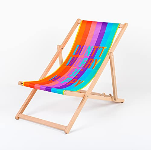 Merino Wool Lovely Line Liegestuhl Sonnenliege Klappbar, Gartenliege Rückenlehne verstellbar leicht klappbar Garten Balkon Strand Holzklappstühle Naturholz Lounger (Dont`t Worry)