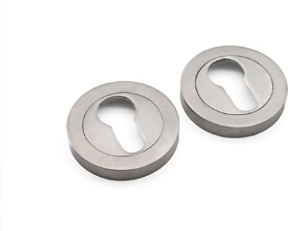 Rothko and Frost Ensemble de rosace de porte de salle de bain ovale style européen avec rosace en nickel satiné