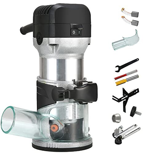 Fresadora Para Madera 6 Velocidades Variables, Fresadora Eléctrica Rebajadora Multifunción 800W Fresadora De Mano Laminador De Madera Herramienta Enrutador Procesamiento De Madera,Standard