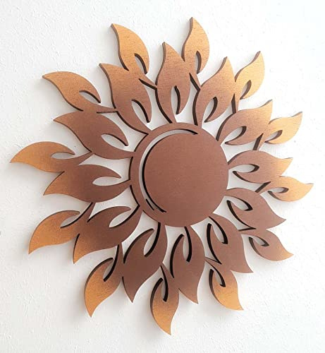 kh Teile Holz Wanddeko Sonne Flammen Bronze Glanz Wandbild Dekoration Geschenk Wand Deko Wohnzimmer Balkon Garten Innen Außen Schlafzimmer etc..