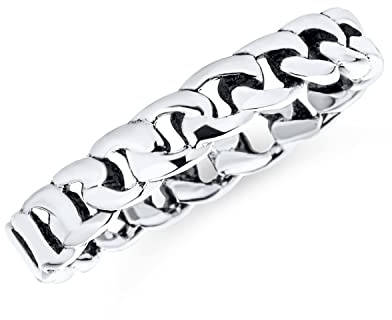 Bling Jewelry Unisex Solider Geflochtener Keltischer Ewigkeitsring Knoten Kabel Panzerkette Ringe Eheringe für Damen Herren .925 Sterlingsilber 3MM