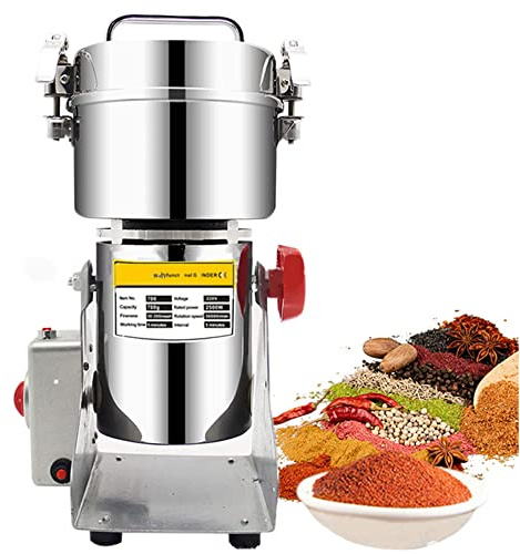 1500g Electric Grain Grinder Mill 3000W Grain Mill Grinder Commercial Spice Grinder Stainless Steel Pulverizer Dry Grinding Machine for Cereal Spices Herbs Coffee
