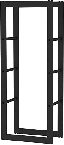 Toboli Kaminholzregal außen und innen, bis 100 kg Traglast, 100 x 25 x 40 cm, Brennholzständer aus pulverbeschichtetem Metall, Feuerholzregal freistehend