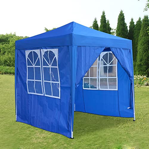 Panana Waterproof 3x3m,2.5x2.5m ,2x2m Pop Up Gazebo Party Tent BBQ Canopy Awning with Side Walls3x3m Pop Up Gazebo Party Tent BBQ Canopy Awning with Side Walls, BLUE (GSGBZBBU0102X201-SXWU)