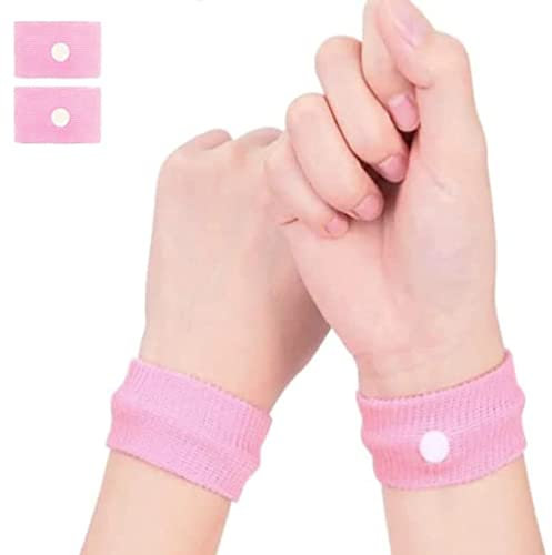 Anti-Sickness Travel Bands - Acupressure Wristbands for Motion Sickness and Nausea Relief (X1 Pair (Pink))