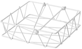 Servilletero de mesa cuadrado blanco de metal para cocina (A)