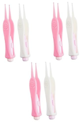 SAFIGLE 6stücke Flexible Ohrreiniger Mit -licht Tragbare Sichtbare Werkzeug Für Ohrenreinigung Für Kleinkinder Weißer Und Rosa Farbton