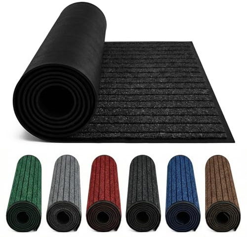 Fit Even Door Mats for Front Door Mat Indoor/outside - Super Absorbent Kitchen Mats Non Slip Waterproof Washable Rug Dirt Scrapper Entrance Door Mat - Black, 50 x 90 cm