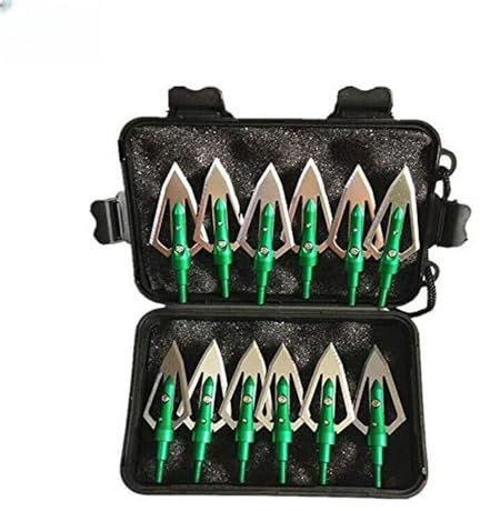 biubiusot 12er 100 Körnern Pfeilspitzen Armbrust Jagd Pfeile für Bogenschießen Carbonpfeile Bogen Jagdspitzen (Grün)