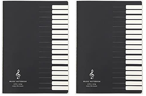Xptieeck 2X FüNf Zeilen Musik Notizbuch Musik Stab Stab Notizbuch