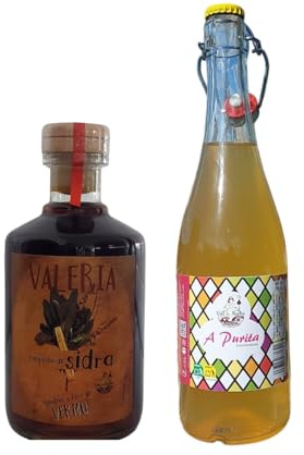 Sangria de Sidra  A Purita  75cl + Vermut de Sidra Rojo  Valeria  70 cl - Val do Traba (Pack 2 Botellas)