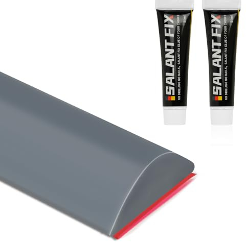 Flintronic 3 M Barrera de Ducha y Sistema de Retención, 30x12mm, Gris | Material de Silicona, Recortable, con Pegamento, Autoadhesivo, Fácil Instalación, para Baño Suelo, Lavabo, Bañera