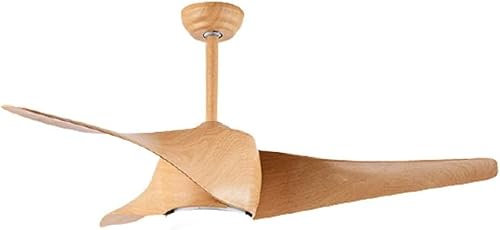 52 LED Ceiling Fan Light Modern Imitation Solid Wood ABS Ceiling Fan Light Living Room Mute Retro Remote Control Fan Ceiling (Color : Wood Color)