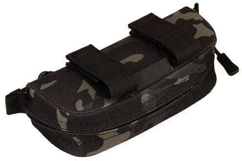 Explokit Taktische MOLLE Brillenetui Outdoor Wasserdicht Brillenbox mit Karabinerhaken für Herren Damen Radbrille Sportbrille Schutzbrillen Sonnenbrillen (#01-Camo Schwarz)
