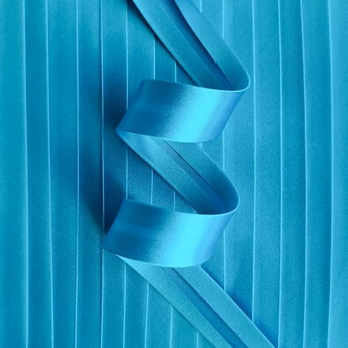 Schrägband, Satin, 18 mm breit, vorgefaltet, 5 m, Türkis