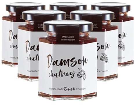 Hawkshead Damson Chutney | 6 x 210g Jar | Rich and Fruity Chutney with Damsons, Dates & Mulled Spices | Vegan, Vegetarian, Gluten-Free