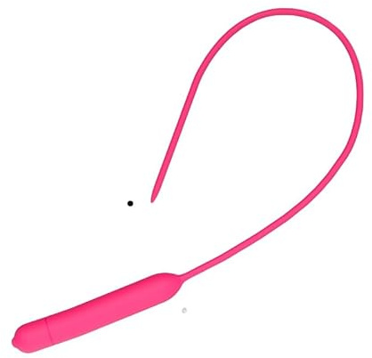 Men's Silicone Urethral Vibrator - Prostate Massager & Stimulation Rod, 10 Vibration Modes, Soft and Comfortable, Adult Pleasure Device (Red Long Version, Diameter 7.5mm)