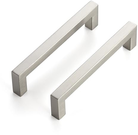JOY DECOR Brushed Nickel Pulls Square Cabinet Handles 5 Inch 8 Pack