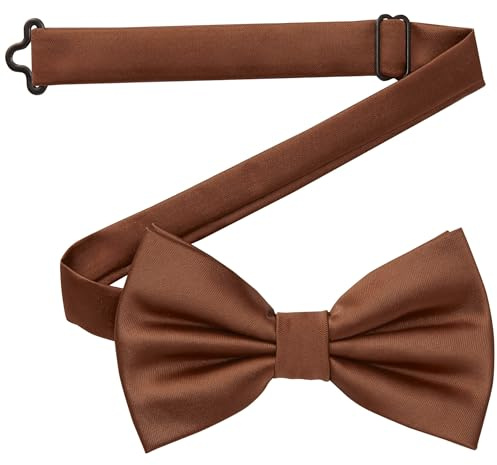 DonDon pajarita para hombre hecha a mano con aspecto de seda 12 x 6 cm pajarita Marrón