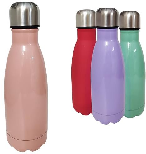 Botella agua personalizada laser - Acero Inoxidable | Botella Térmica Doble capa al vacio 12h Calor y 24h de Frío - sin BPA - 350-500 ml - Isotermica, Hermetica sin fugas. (Rosa, 350 ml)