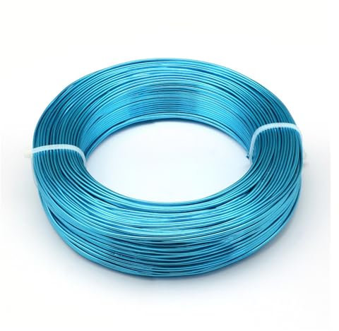 JHSDHYD Aludraht 500 g 0,8/1/1,2/1,5/2/3/2,5/3,5/4 mm Aluminiumdraht, biegsamer Schmuckdraht, Zubehör for die Schmuckherstellung, DIY-Halsketten, Armbänder, Basteln(DodgerBlue,4mm 16m)