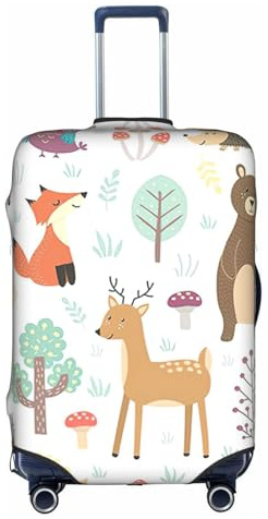 CKGODGF Elastischer Gepäckbezug mit Tiermotiv, personalisierbar mit Reißverschluss., weiß, XL