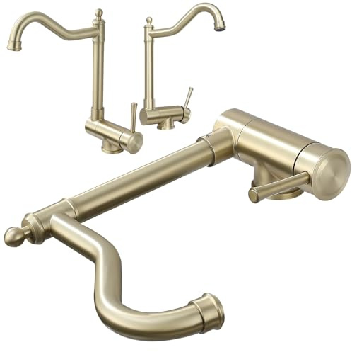 Wasserhahn Küche Klappbar Retro Vorfenster Küchenarmatur Umklappbar Gold | Wasserhahn Klappbar Küche Gold, Vorfenster Küchenarmatur Umklappbar Retro-Stils