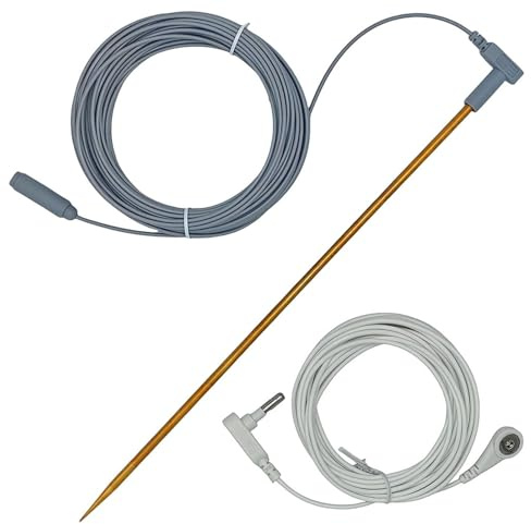 Erdungsstab-Set - Erdungsdraht mit Kabel, tragbare Erdung, effizient für elektrische Erdungszäune aus hochwertigem Kupfer, diese Stange von Mes