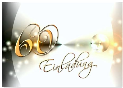 DigitalOase 20 Einladungskarten 60. Geburtstag #YANG (20) | MIT INNENTEXT Geburtstagskarten MENGE WÄHLBAR Klappkarten Kuverts Format DIN A6