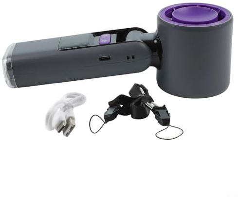 BlissfulAbode Ice Cool Kompakter Handventilator, Eiskühler, Mini-Kühlventilator, USB-betrieben, einstellbare Geschwindigkeit mit digitalem Bildschirm, für Outdoor, Camping, Reisen (schwarz)