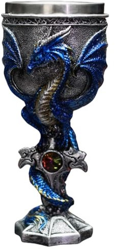 Mafagwre Mittelalterlicher Drachenkelch, 200 Ml Mittelalterlicher Weinkelch, Halloween-Kelch, Halloween-Party-Weinglas, Drachenförmiger Kelch Aus Edelstahl, Gothic-Drachenkelch (A)
