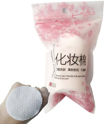Makeup Remover Pads, Cotton Facial Rounds, 6cm/2.36 inches 1 pack of 100 pieces Soft Natural Wipes for Gentle Skin Cleansing for Home, Travel, Eye Wash, Routine