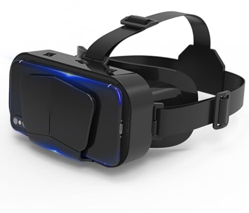 Auriculares de realidad virtual, con lentes HD y controlador, para teléfonos inteligentes 4.7-7 pulgadas pantalla 110 grados FOV anti luz azul protección ocular distancia ajustable VR gafas (G10+B03)