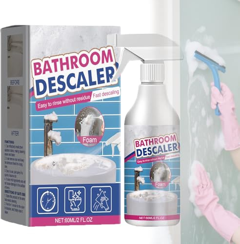 Bathroom Descaler Foam Spray, Bathroom Descaler, Stubborn Stains Cleaners for Bathrooms, Limescale Remover Spray, All Purpose Foam Cleaner, For BATHROOM, Bathtubs, Toilets, Sinks, Shower (1)