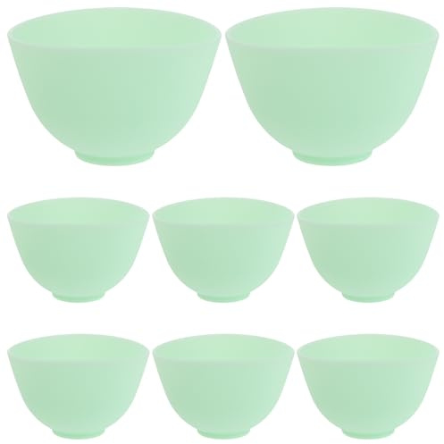 Cuenco para Mascarillas Faciales de Silicona 8 Piezas Verde Claro