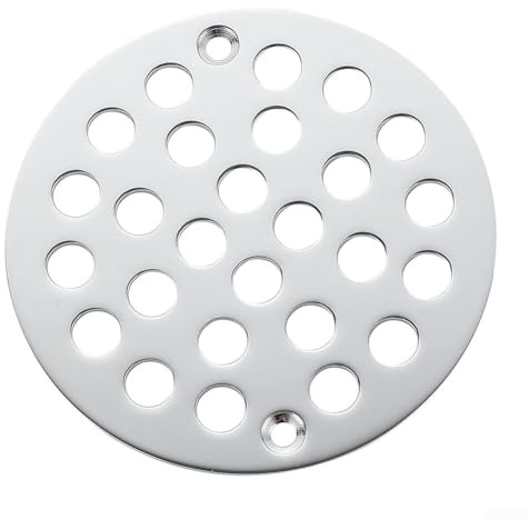 GLFLOW Shower Drain, 304 Stainless Steel 4 Inch Round Shower Drain Cover, Chrome Screw-in Floor Drain Replacement For Bathroom