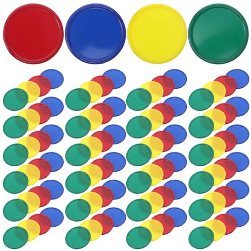 Yardwe Jetons De Mahjong Jetons De Jeux De Bingo Tranches Rondes Marqueurs en Plastique Transparent