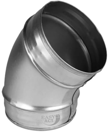 Easy Act Bogen 45° Ø 250 mm aus verzinktem Stahl, Lüftungsrohrbogen zur Umlenkung des Luftstroms, Rohrbogen für Lüftungsanlagen