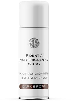 Fidentia Hair Thickening Spray | Haarverdichtung & Ansatzkaschierung – Haarauffüller für feines, lichtes Haar & Haarausfall (200ml, Dunkelbraun)