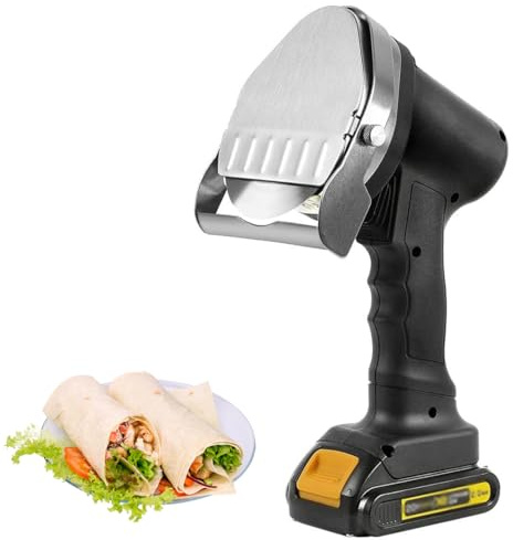 Coltello Shawarma e giroscopio elettrico professionale senza fili - Affettatrice portatile ricaricabile con 2 lame in acciaio inossidabile, spessore regolabile da 0 a 8 mm per affettare velocemente ed